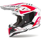 Airoh Aviator 3 Saber Motocross Helm, weiss-rot, Größe S