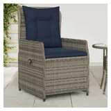 vidaXL Liegende Gartenstühle 2 Stk 0 x 0 x 0 cm Grau