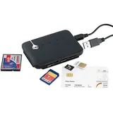 c-enter Multi-Card- und SIM-Reader mit aktivem USB-2.0-Hub, 3 Ports