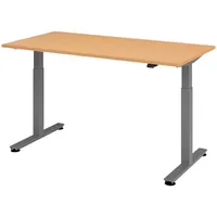 Bümö Schreibtisch Buche 160x80 cm, Gestell: Graphit, - Büroschreibtisch