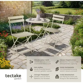 Tectake Bistrotisch-Set Frieda für 2 Personen beige