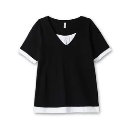 sheego 2-in-1-Shirt in schwarz-weiß | Gr.: 48/50