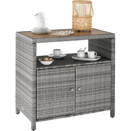 Tectake Gartenschrank Monscia 90 x 55,5 x 87 cm Grau
