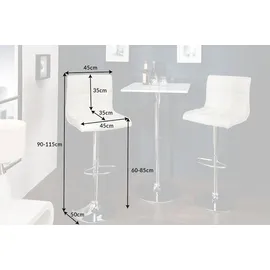 Riess-Ambiente Barhocker MODENA - höhenverstellbar weiß Barstuhl Fußablage Kunstleder