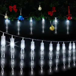 Lichterkette Weihnachten Eiszapfen Kaltweiß 6,2m