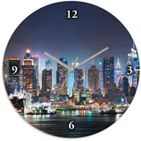 ARTland New York City Times Square blau, T:1,8cm, Wanduhren, Wanduhr, wahlweise mit Quarz- oder Funkuhrwerk, lautlos ohne Tickgeräusche