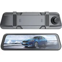 Hurtel, Rückfahrkamera, DVR911 Auto-Videorecorder im Spiegel Full HD G-Sensor mit Rückfahrkamera – Grau