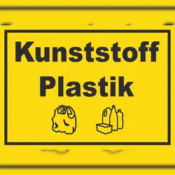 HB-Druck Kunststoff Plastik Mülltrennung Aufkleber Text Symbol shopping bag A7 (74x105mm)