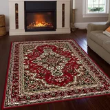 OTTO home Teppich OTTO HOME "Oriental, Made in Belgium" Gr. 3, rot, B:120cm H:7mm L:170cm, Kunstfaser, Teppiche, Teppich, Orient-Optik, mit Bordüre, Teppich, Kurzflor, Weich, Kundenliebling