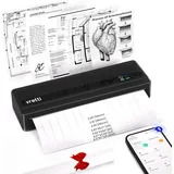 Mobiler A4-Thermodrucker mit Bluetooth für Android und iOS in Schwarz