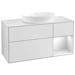 Villeroy und Boch Finion Waschtischunterschrank GA71MTMT 120cm, Abdeckplatte white matt, Emotion, Regale White matt lacquer, White matt lacquer