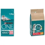 PURINA ONE BIFENSIS Adult Katzenfutter trocken, reich an Lachs, 6er Pack (6 x 1,5kg) & BIFENSIS STERILCAT Katzenfutter trocken für sterilisierte Katzen, reich an Huhn, 1er Pack (1 x 6kg)