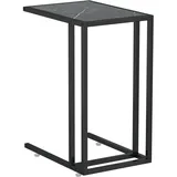 vidaXL Computer-Beistelltisch Schwarz Marmor 50x35x65 cm Hartglas