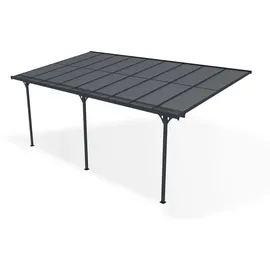 cazeboo Terrassenüberdachung Carport Kleo 550l300 Aluminium Grau