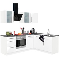 wiho Küchen Winkelküche »Cali«, mit E-Geräten, Stellbreite 220 x 170 cm weiß