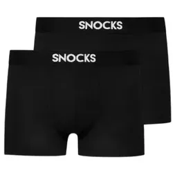 SNOCKS Herren Boxershorts Modal Premium 2er Pack - schwarz