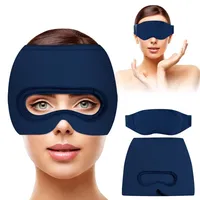 Migräne Maske, 3 in 1 Kopfschmerzen Maske, mit Abnehmbarer Augenmaske, Wiederverwendbare Migräne Mütze Migraine Relief Cap, Migräne Kühlmaske, zur Linderung von Stress und Kopfschmerzen, Marineblau