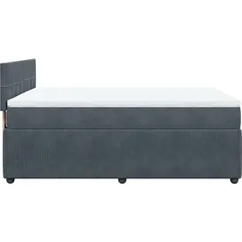 vidaXL Boxspringbett 140 x 200 cm Dunkelgrau