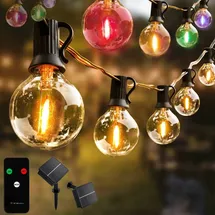 Lumiled Solar Lichterkette Außen 20x LED RGB 10,5 M Solarlichterkette für Garten Solarkette Solarleuchte Außenleuchte Gartenlicht KUGEL IP44 Gl...