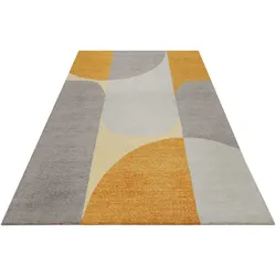 Teppich ESPRIT "Backup", gelb, B:80cm H:0,8mm L:150cm, Polyester, Teppiche, handgetuftet, Retro-Optik, Design für Wohnzimmer und Schlafzimmer