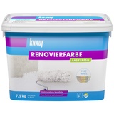 Knauf EASYFRESH Renovierfarbe mit hoher Deckkraft – extrem hoch deckende Wandfarbe, Innen-Farbe VOC-konform und emissionsarm, Schnee-Weiß, 7,5-kg