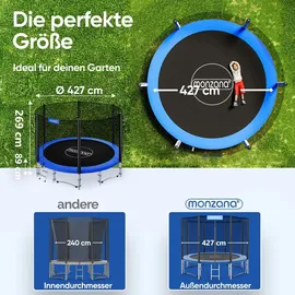 monzana Trampolin 427 cm inkl. Sicherheitsnetz Blau