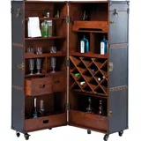 Kare Barschrank 61 x 154 x 61 cm Braun/Schwarz