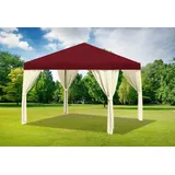 Gartenpavillon 3x3m Polyester Bordeaux Partyzelt Wasserdicht Festzelt Event