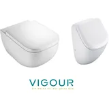 Vigour Derby Urinal spülrandlos und Wand wc mit SoftClose Deckel - Vigour