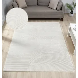 OTTO home Teppich Bentori, Hoch-Tief-Struktur, Scandi, rechteckig, Höhe: 11 mm, Modernes Design mit Boho-Charme, Wohnzimmer, Schlafzimmer beige 200 cm x 300 cm x 11 mm
