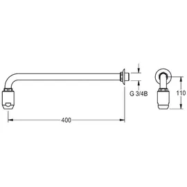 KWC Notduschkopf, DN20, grün, 65 l/min, mit Wandarm -