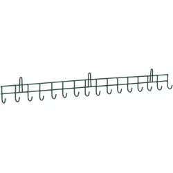 Relaxdays Gerätehalter für Gartengeräte, 16 Haken, bis 80 kg, Geräte Wandhalterung, HBT: 12x100x5 cm, Geräteleiste, grün