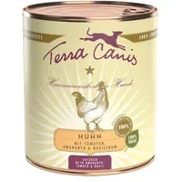 Terra Canis Classic 800g Dose Hundenassfutter 6 x 800 Gramm Huhn mit Amaranth, Tomate & Basilikum