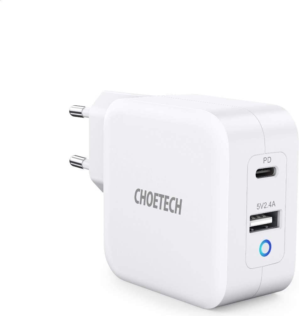 Choetech Fast Charger (65 W, Power Delivery 3.0, Fast Charge), USB Ladegerät, Weiss