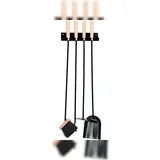 TRIZERATOP Kaminbesteck 4-Teilig Holz/Metall hängend Bunt