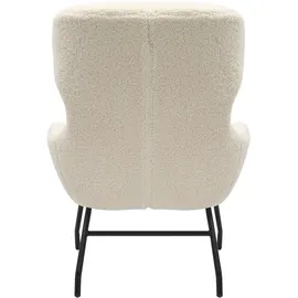 SalesFever Sessel mit Hocker Teddyfell 79 x 103 x 82 cm Beige