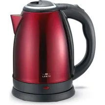 LENTZ Rosberg Glaswasserkocher 1800W, 1.8L, Verdecktes Heizelement, 360° Basis, Borosilikatglas, Schwarz/Chrom