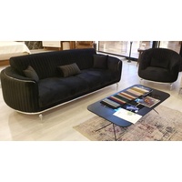 JVmoebel Sofa Sofagarnitur 3 1 Sitzer Set Design Polster Couch Modern Luxus Neu, 2 Teile schwarz
