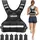 Vevor Gewichtsweste Verstellbar mit 6 Gewichtsbeuteln à 1 lbs für Individuelles Training, X-förmige Fitnessweste mit Reflektorstreifen und Schnallenriemen für Krafttraining Laufen und Joggen Schwarz