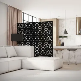 ML-Design Metall-Sichtschutz Torino 90x180 cm aus Stahl Raumteiler mit 3 Paneele, Trennwand erweiterbar mit Ständer, Paravent Deko Sichtschutzwand