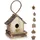 Relaxdays Vogelhaus zum Aufhängen, unbehandeltes Holz, Balkon, Garten, Nistkasten HxBxT: 32 x 18 x 14,5 cm, Natur,