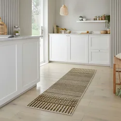 Kadima Design Maschinenwaschbar Streifenteppich `Otter Ian`, ideal für das Familienleben. Farbe: Grün, 60x240 cm