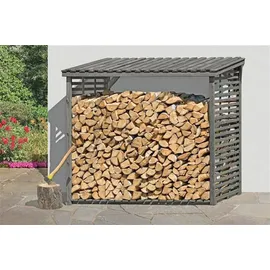 Delta Gartenholz Kaminholzregal Flammo XL Kiefernholz 237 x 114 x 203 cm grau