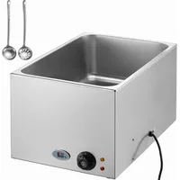 Vevor Kommerzieller Speisenwärmer 18 l, 1200 w, elektrischer Buffetwärmer, Dampftisch-Speisewärmer Arbeitsplatte, Edelstahl-Speisewärmer, für Partys,