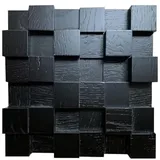 IG Acoustics Akustik Diffusor 2D 500 – 30x30cm - Akustik Diffusor - Wandpaneel aus Holz - Akustikpaneel (Schwarz)