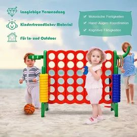 Costway Riesiges 4 Gewinnt Spielset mit Basketballkorb und Wurfspiel