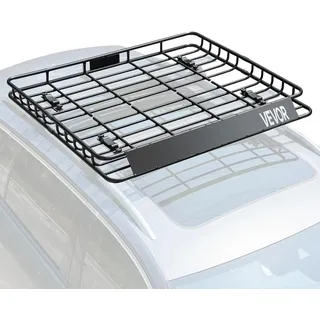 Vevor Dachgepäckträgerkorb Autodachkorb (1095 x 1270 x 105 mm) universeller Dachgepäckträger aus rostfreiem legiertem Stahl mit 68 kg Max. Tragkraft, Autodach-Gepäckträger für SUV LKW