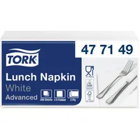 TORK Lunchserviette, weiß, 33 x 33 cm 2-lagig 1/4