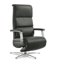 Segmüller Werkstätten Sessel Comforte Uno Anzio D4 Leder Grau Granit