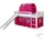 Homestyle4u Hochbett, Weiß, Pink, Holz, Kinder- & Jugendzimmer, Kindermöbel, Kinderbetten, Hochbetten